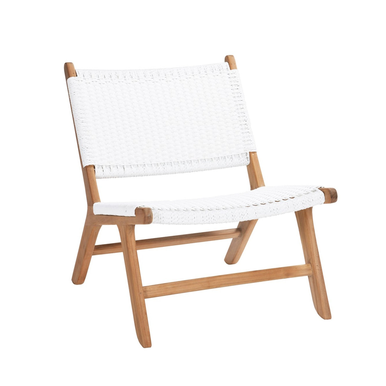 OUTDOOR OCCASIONAL CHAIR Closed Weave White Laid Back by