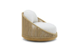 OUTDOOR SOFA | SINGLE SEATER ROUND SWIVEL SOFA - Natural