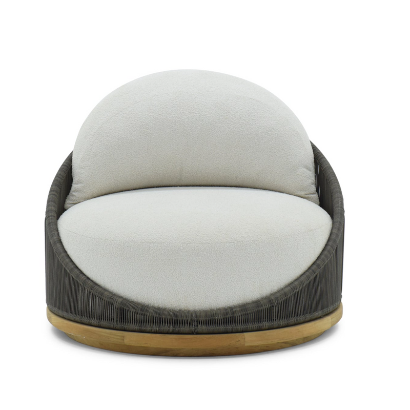 OUTDOOR SOFA | SINGLE SEATER SWIVEL ROUND SOFA - DARK GREY