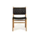 DINING CHAIR | Black Woven Leather by Cranmore Home & Co.