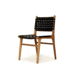 DINING CHAIR | Black Woven Leather by Cranmore Home & Co.